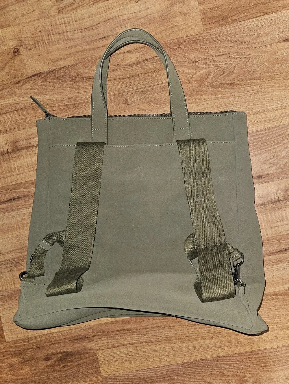 Mango Olive Green Men's Tote-Style Backpack